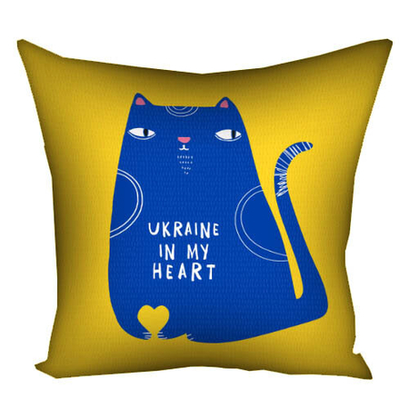 Подушка «Ukraine in my heart», кот