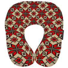 Подушка под шею «Украинский орнамент», красный купить в интернет-магазине Супер Пуперс