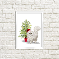 Постер «Кіт у новорічній шапці»