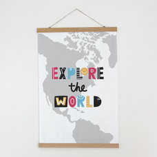 Тканевый постер «Explore the world» купить в интернет-магазине Супер Пуперс