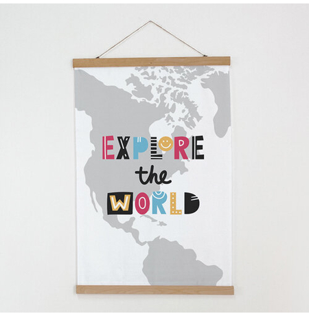 Тканинний постер «Explore the world»