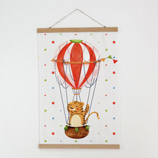 Тканинний постер «Політ на повітряній кулі» придбати в інтернет-магазині Супер Пуперс