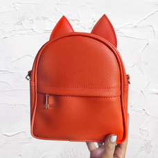 Рюкзак-сумка с ушками «Котик», морковная купить в интернет-магазине Супер Пуперс