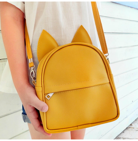 Рюкзак-сумка з вушками «Котик», жовта