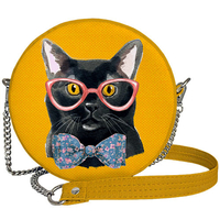Кругла сумочка «Кіт в окулярах»