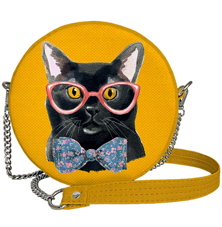 Круглая сумочка "Кот в очках"