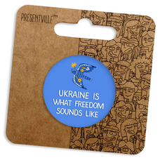 Значок «Ukraine is what freedom sounds like» придбати в інтернет-магазині Супер Пуперс