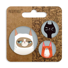 Комплект значків «Кіт» придбати в інтернет-магазині Супер Пуперс