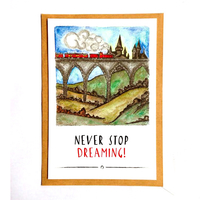 Открытка «Never stop dreaming»