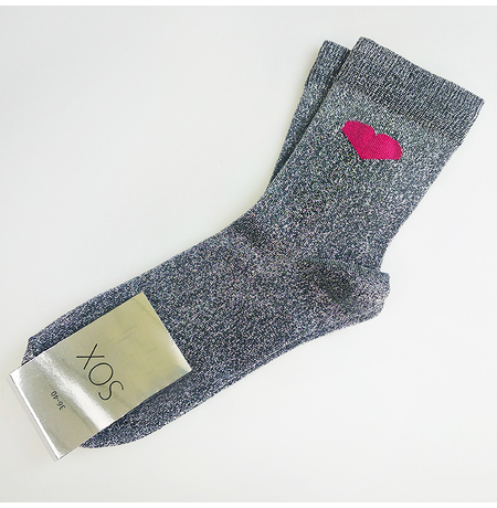 Шкарпетки з люрексом "Love silver"