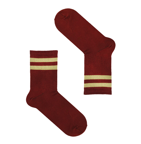 Шкарпетки «Бордові з бежевим»