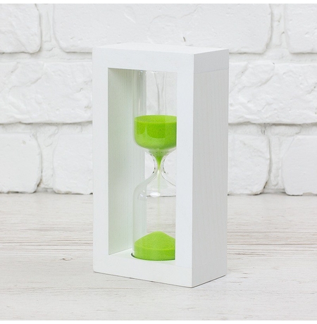 Пісочний годинник «White - Light green» на 15 хвилин