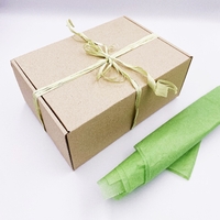Подарочная коробка «Крафтовая», с салатовой тишью