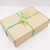Подарункова коробка «Крафтова», із жовто-блакитною тішью