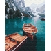 Картина по номерам «Човни на альпійському озері»