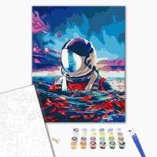Картина по номерам «Астронавт і рибки» купить в интернет-магазине Супер Пуперс