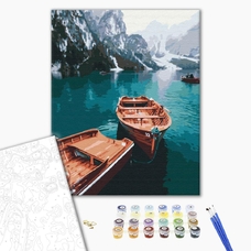Картина по номерам «Човни на альпійському озері» купить в интернет-магазине Супер Пуперс