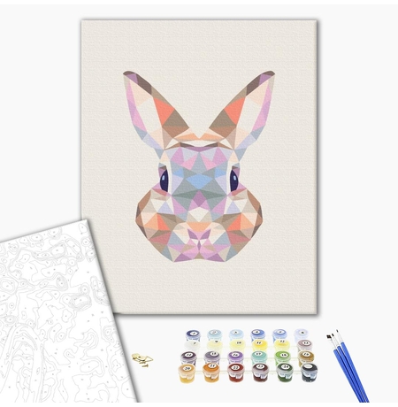Картина по номерам «Кролик у мозаїці»