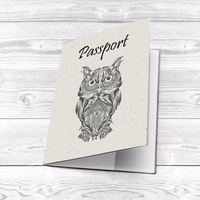 Обкладинка на паспорт "Black Owl"