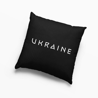 Подушка «Ukraine», чорна