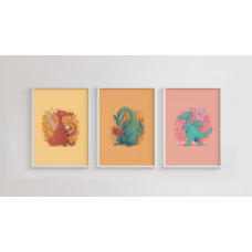 Набор из 3 постеров «Дракончики» купить в интернет-магазине Супер Пуперс