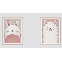 Набор из 2 постеров «A llama and a rabbit»
