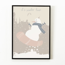 Постер «It's winter time», снеговик купить в интернет-магазине Супер Пуперс