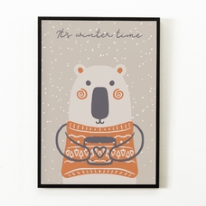 Постер «It's winter time», медведь купить в интернет-магазине Супер Пуперс