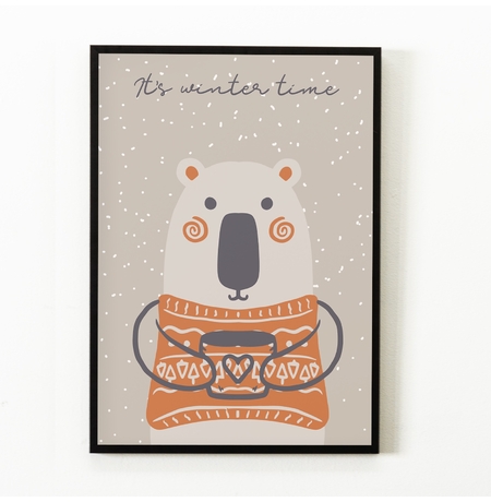 Постер «It's winter time», ведмідь
