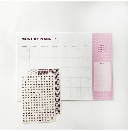 Настольный планер на месяц «Monthly», розовый