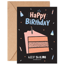 Открытка «Happy Birthday. Keep smiling» купить в интернет-магазине Супер Пуперс