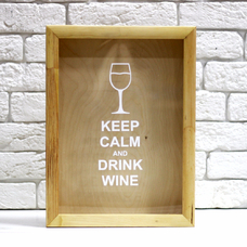 Рамка для винных пробок «Keep Calm and Drink Wine», уценка купить в интернет-магазине Супер Пуперс