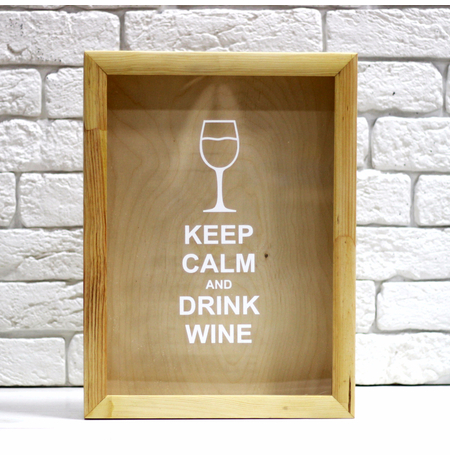 Рамка для винних пробок "Keep Calm and Drink Wine", уцінка