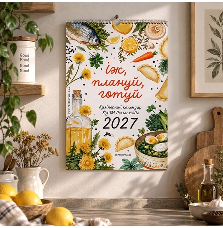 Настенный календарь «Ешь, планируй, готовь» на 2027 год Настенный календарь «Ешь, планируй, готовь» на 2027 год