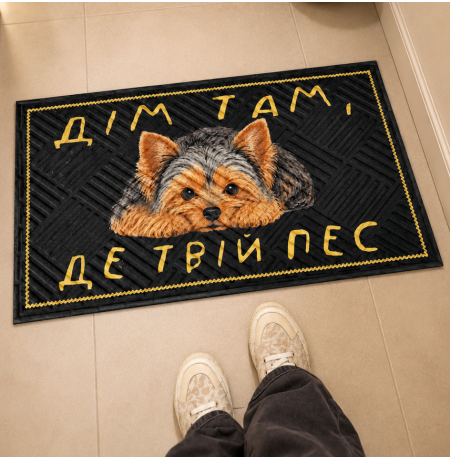 Килимок придверний «Дім там, де твій пес»