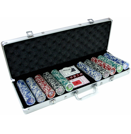 Покерный набор на 500 фишек в кейсе: с номиналом