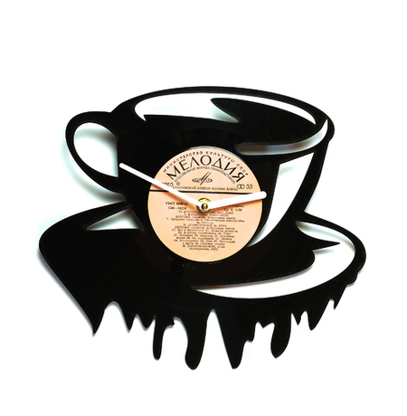 Вініловий годинник "Чашка чаю/кави!"