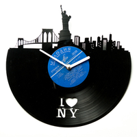 Виниловые часы «I love NY»