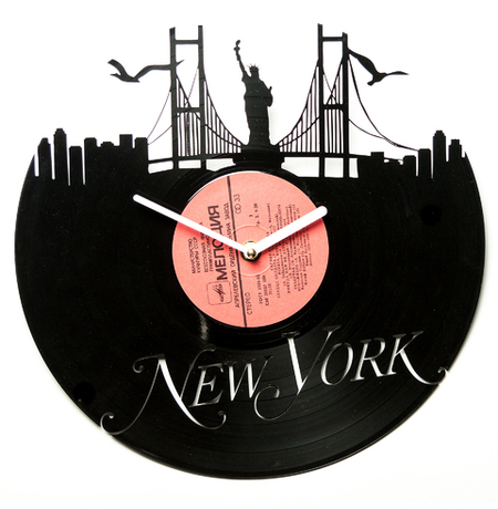 Виниловые часы «Романтичный Нью-Йорк»