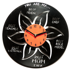Виниловые часы «Best mom ever» купить в интернет-магазине Супер Пуперс