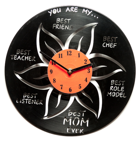 Вініловий годинник "Best mom ever"