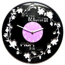 Вініловий годинник "The most beautiful mom" придбати в інтернет-магазині Супер Пуперс