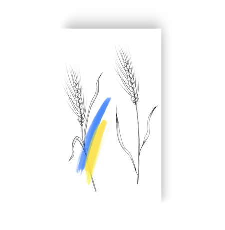 Временная тату «Украинские колоски»