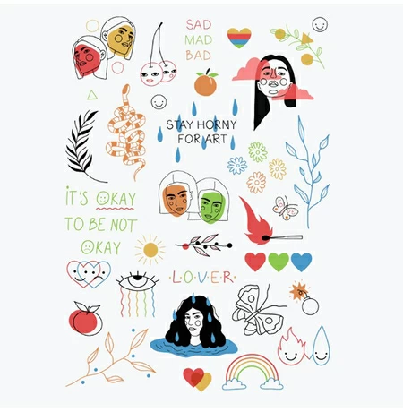 Сет тимчасових тату «Sad. Mad. Bad»