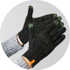 Бамбуковые перчатки для смартфона (чёрные)