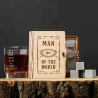 Камни для виски «Man №1 of the world»