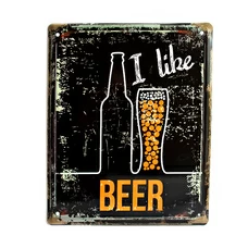 Металева табличка «I like beer» придбати в інтернет-магазині Супер Пуперс