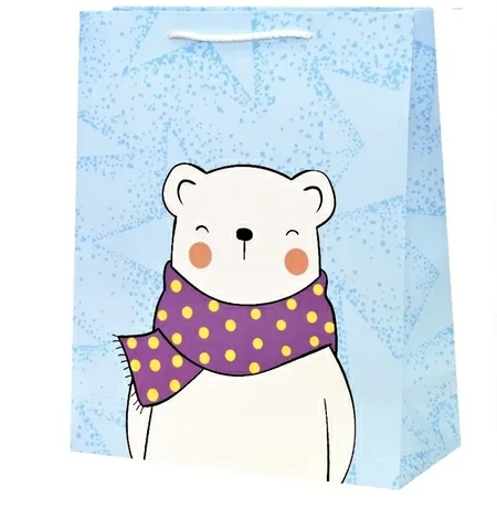 Подарочный пакет «Blue bear» 18x23x10 см
