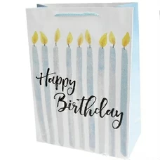 Подарочный пакет «Happy birthday», свечи 32х26х10 см купить в интернет-магазине Супер Пуперс