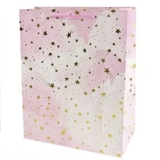 Подарунковий пакет «Pink stars» 18x23x10 см придбати в інтернет-магазині Супер Пуперс